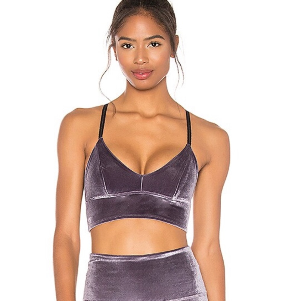 Purple velvet bralette